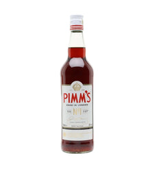A bottle of Pimm's No. 1 Refreshing Mist spirit gin on a plain white background.