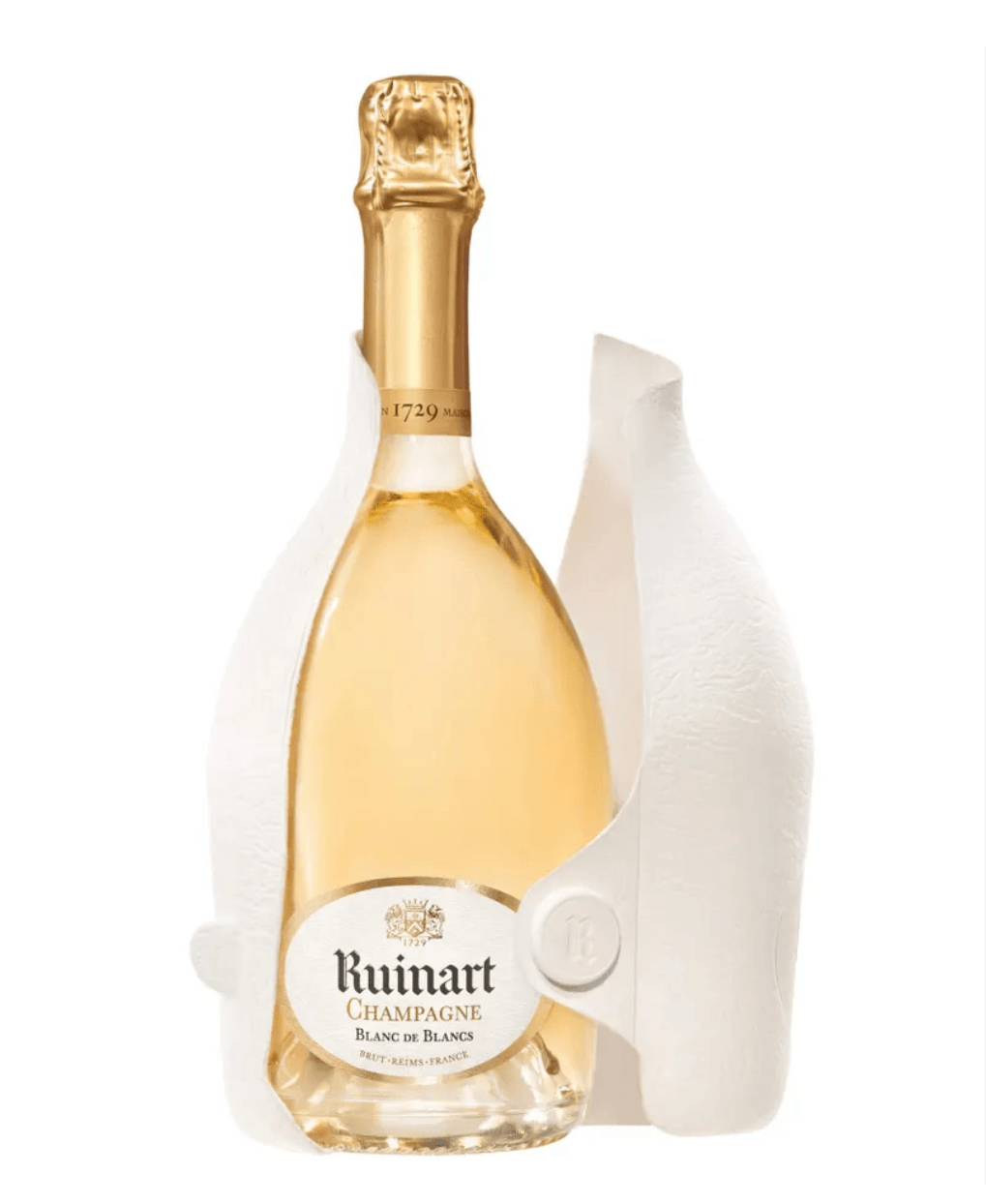 bottle-of-ruinart-champagne-with-gold-foil-cap-on-a-white-background