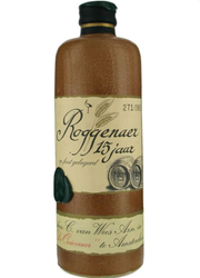 Bottle of Roggenaer 15 jaar with a brown label on a white background