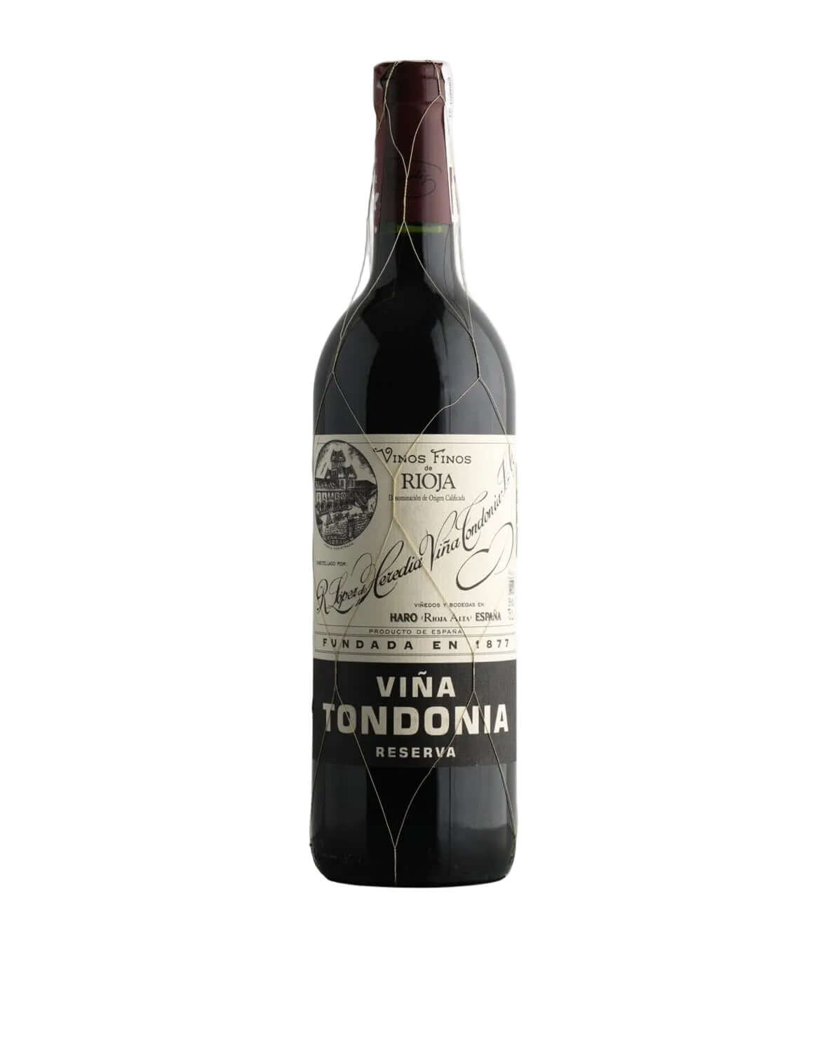 Vina Tondonia Tinto 2014 vintage bottle 75cl on a white background 