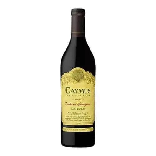 Caymus Vineyards Cabernet Sauvignon 2021 bottle, Napa Valley red wine, UK purchase.