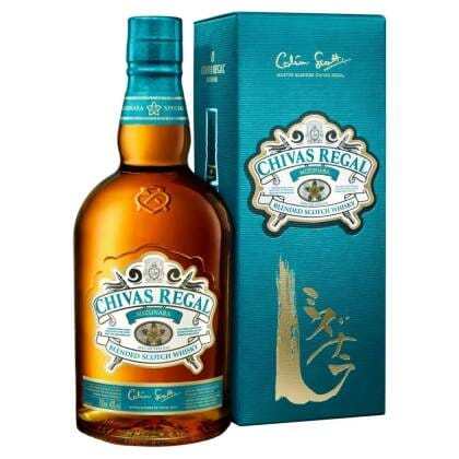 Chivas Regal 12 Year Mizunara Blended Scotch Whisky 70cl bottle and box.