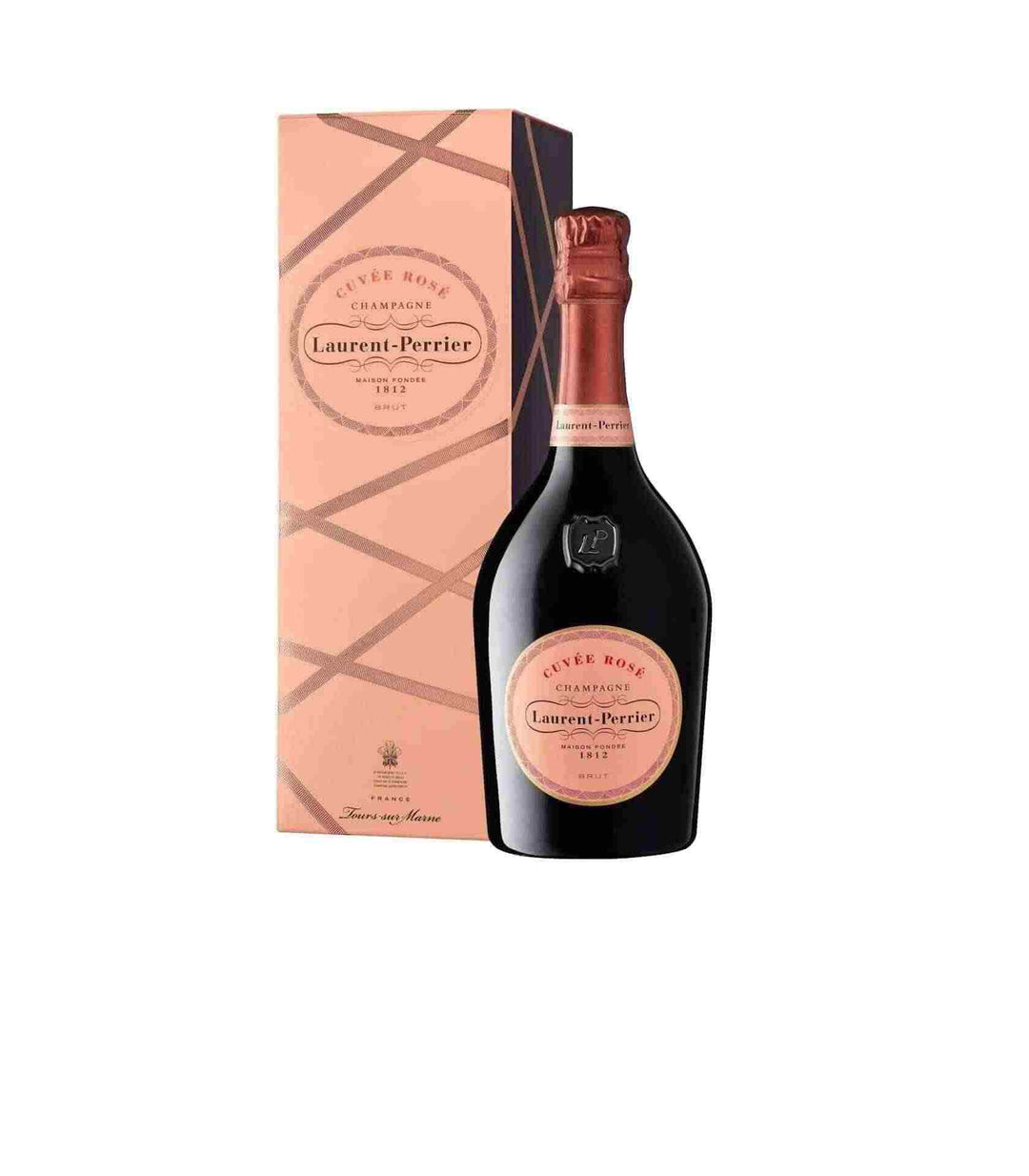 Laurent-Perrier Cuvée Rosé Brut NV Champagne with gift box, 75cl bottle with elegant packaging.