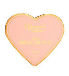 Heart-shaped blush compact with 'Chantel' branding on a white background