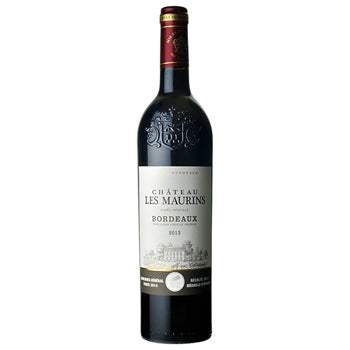 Château Les Maurins Bordeaux 75cl wine bottle with label details.