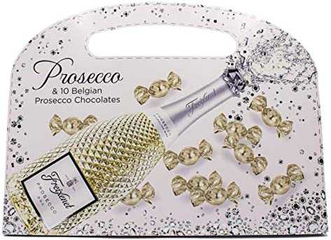 Freixenet Prosecco 75cl & Belgian Chocolate Handbag Gift packaging with sparkling candies design.