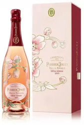Perrier Jouet Belle Epoque 2013 Rose Champagne bottle with floral design.