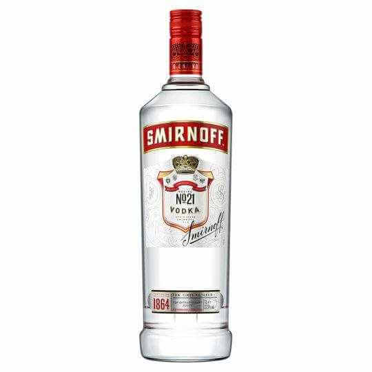 Smirnoff Red Label Vodka 70cl bottle with red cap and label.