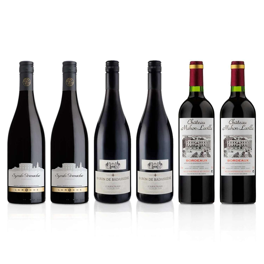 Taste of France pre-mixed wine case featuring French varietals in six bottles.