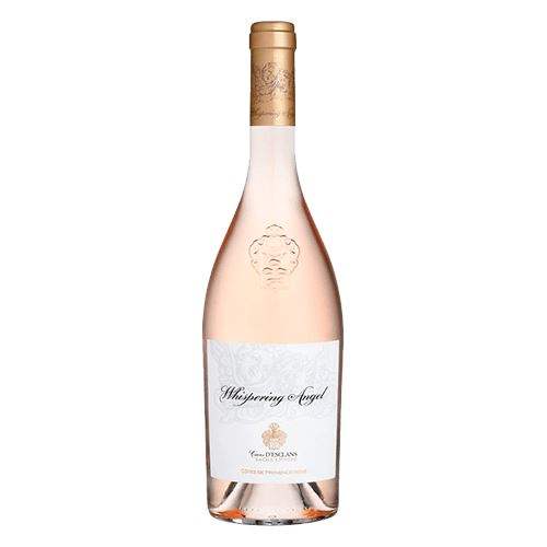 Chateau d’Esclans Whispering Angel Rosé Wine 75cl bottle with light pink hue.