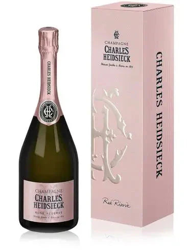 Charles Heidsieck Rose Reserve Champagne 75cl bottle with packaging.