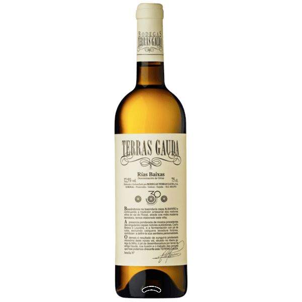 Terras Gauda O Rosal 75cl white wine bottle from Rías Baixas, showcasing Albariño grapes.